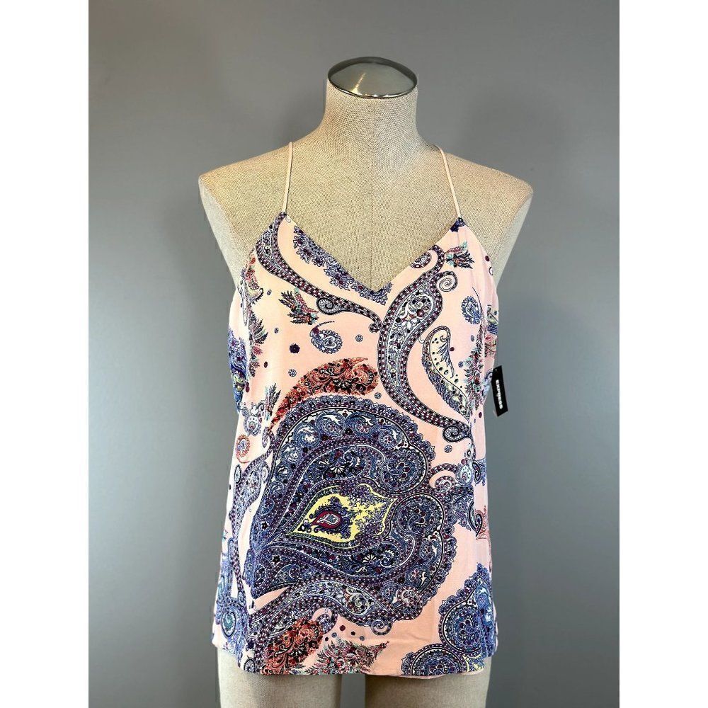 Express Pink Paisley Print Spaghetti Strap Tank Top